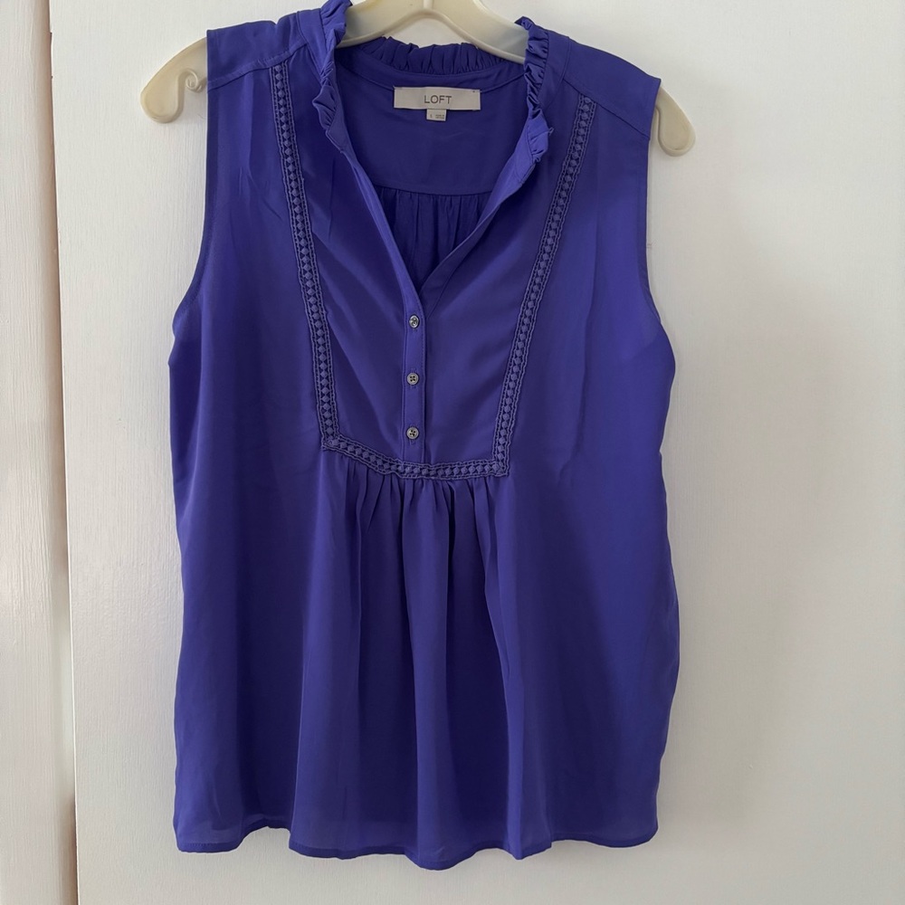 Loft mixed media peplum blouse
